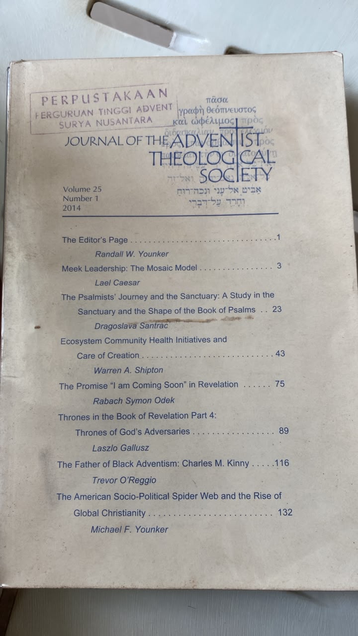 Journal Of The Adventist Theological Society Volume 21