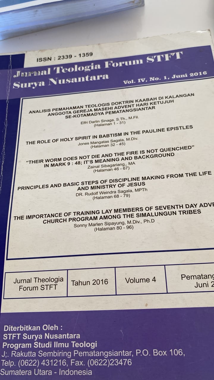Jurnal Theologia Forum STFT Surya Nusantara Vol 4