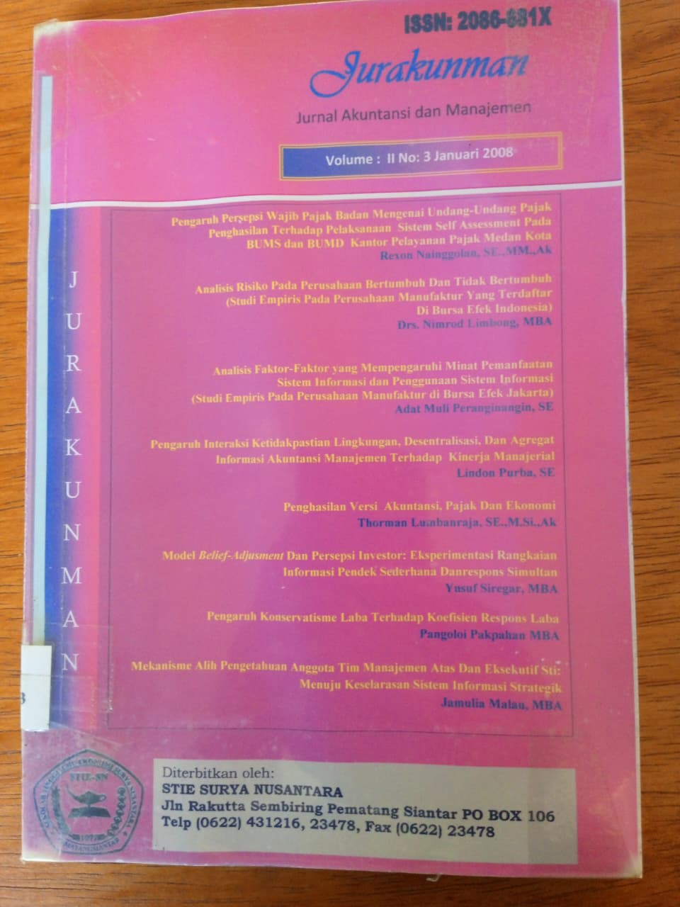 Jurnal Akuntansi  Dan  Manajemen